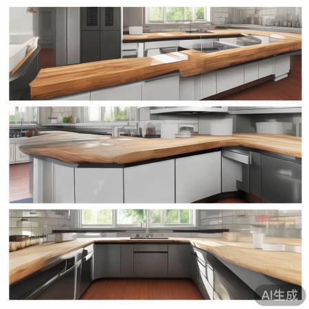 集成灶柜台:一字L乌三款户型