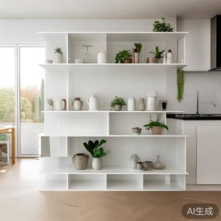 厨房置物架，色彩搭配温馨