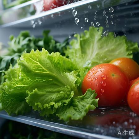 蔬菜湿漉漉,水分遇冷凝。