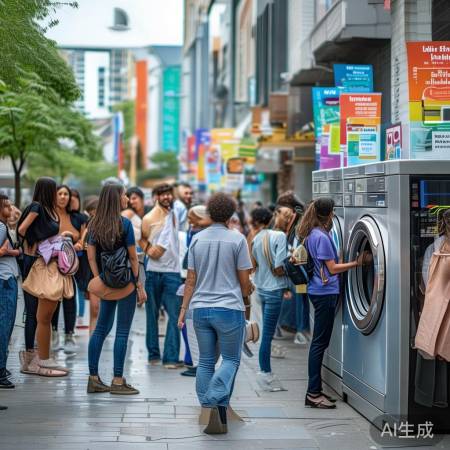 “多渠道宣传共享洗衣机”