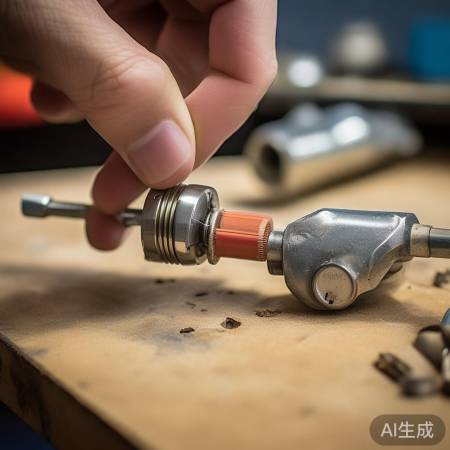 “安装新锁芯,螺丝固定”