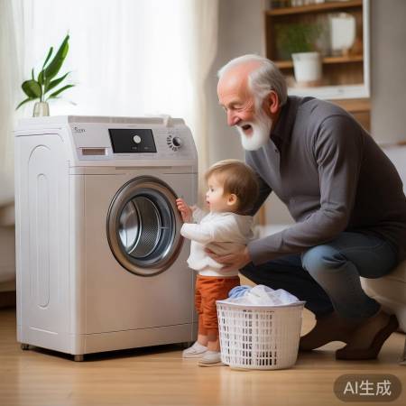 “小熊洗衣机操作简便，洗涤程序