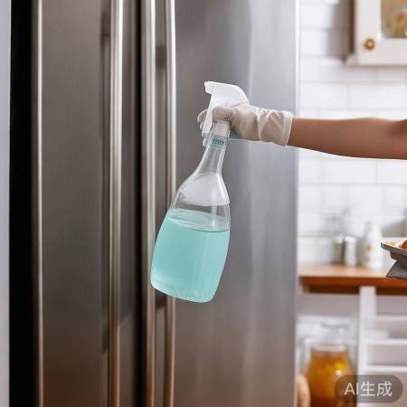 冰箱角落喷醋水消毒
