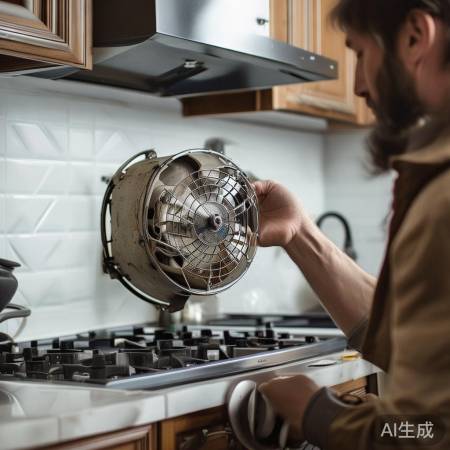 油烟机噪音大,电机风轮需检查