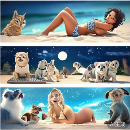 夏日海滩、萌宠乐园、浪漫星空冰