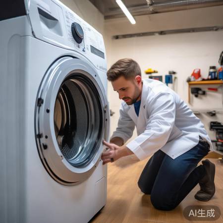 调平洗衣机,手推动找方向。