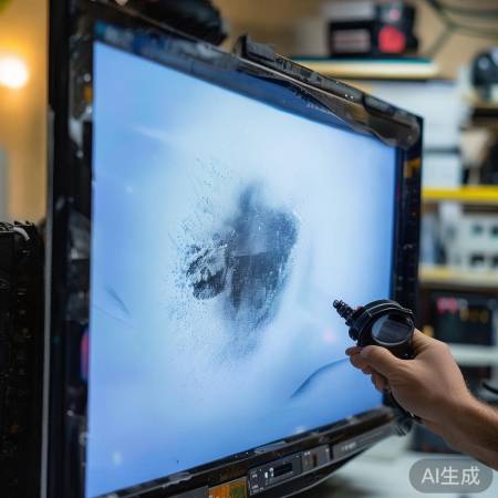 电视屏幕故障，元件损坏易变白