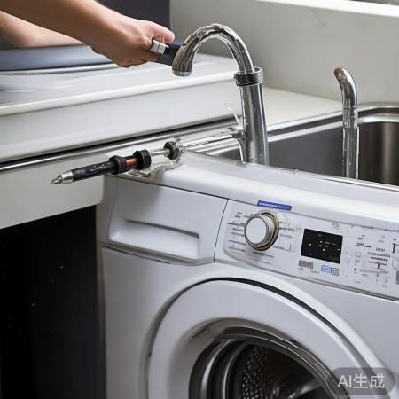 洗衣机进水管松动，重新固定即可