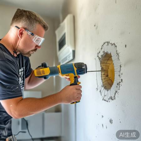电钻精准打孔，空调安装位匹配