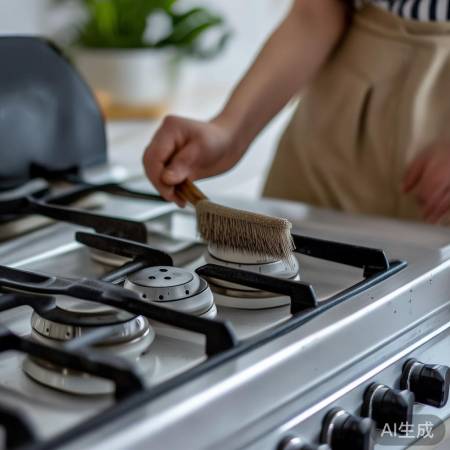 轻刷灶芯,勿堵孔