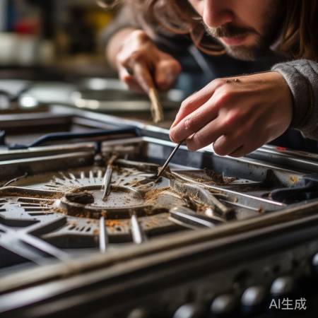 清理灶芯,轻柔不损坏