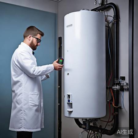 专业人员验收热水器安装