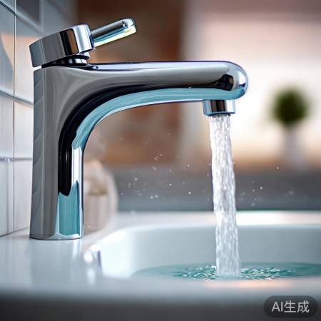 调节水温旋钮，适中温度洗澡