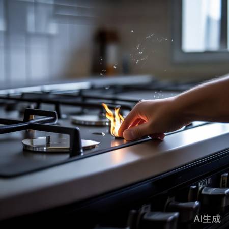 “轻点按钮，燃气点火”