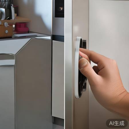 按按钮，开门取餐具