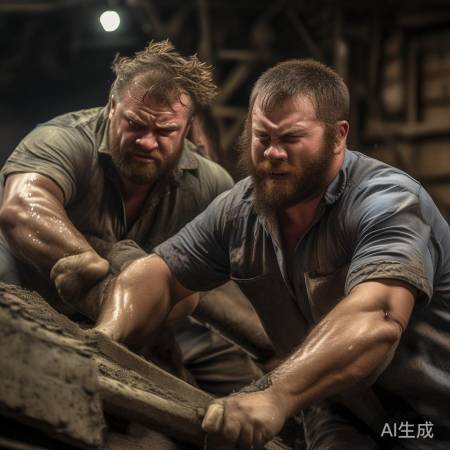 二人合力搬大家伙