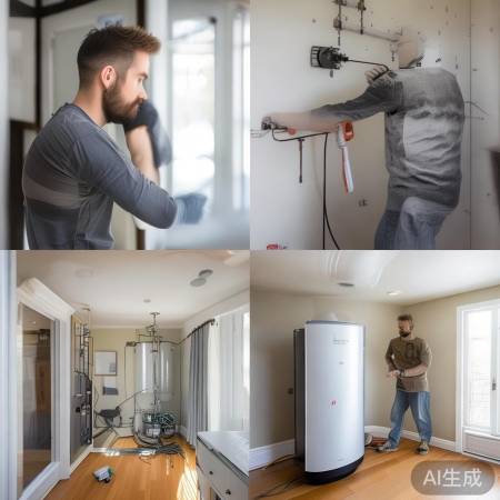 安装师傅精准布线，热水器美观协