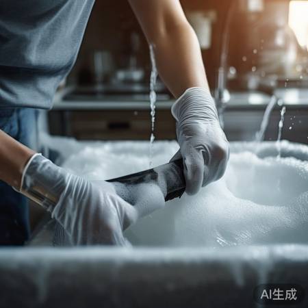 清洁工具：刷子、洗洁精、热水，