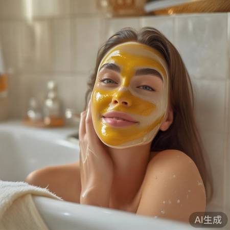 蜂蜜牛奶面膜,肌肤光滑。